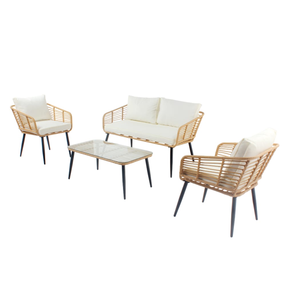 Salon jardin 4 places rotin canapé chaises coussins conforts Salon jardin 4 places rotin canapé chaises coussins conforts