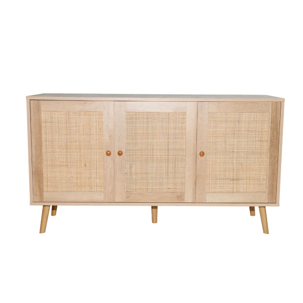 Buffet effet bois effet cannage 3 portes 120 cm