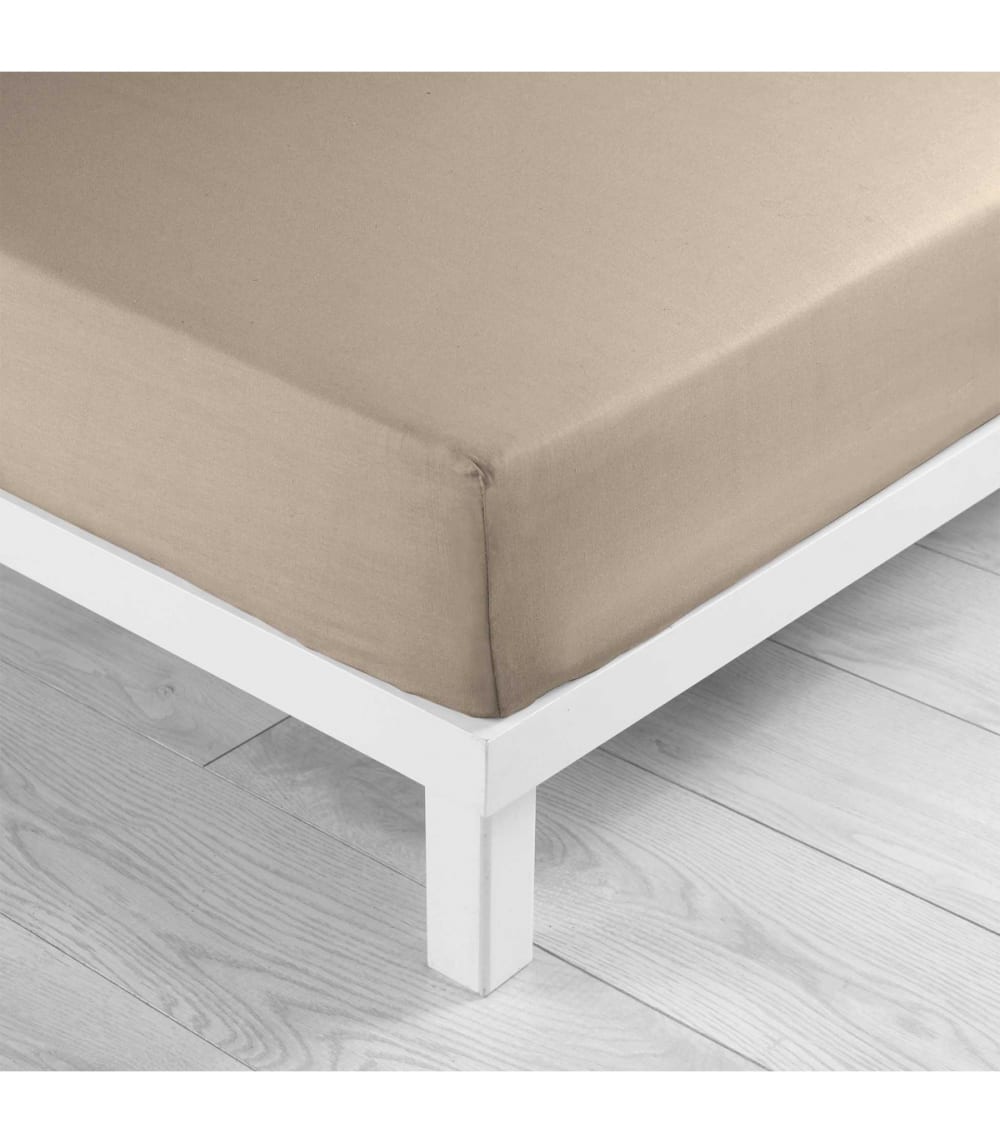 Drap housse 57 fils sable 140x190cm