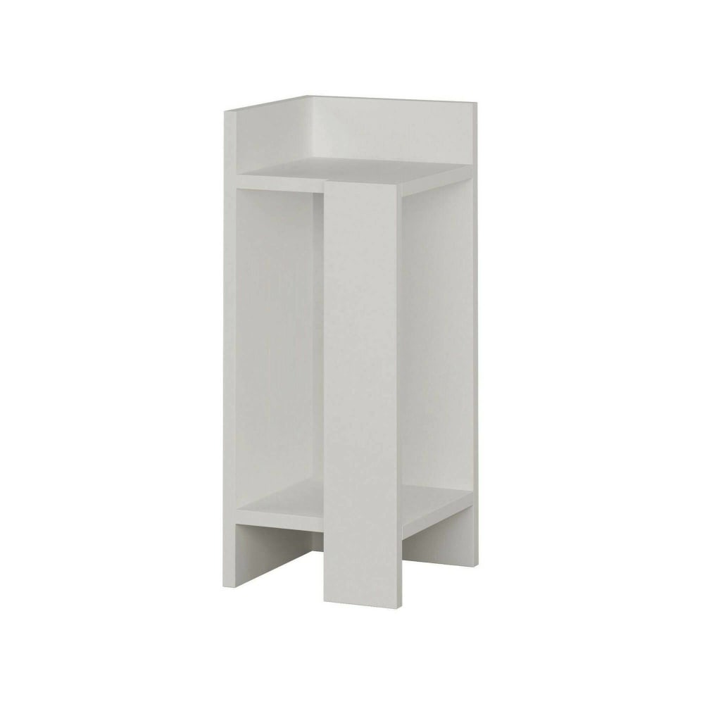 Dmora Weißer Nachttisch in Holzoptik, 25 x 27 x 60 cm style modern Weiß Holz