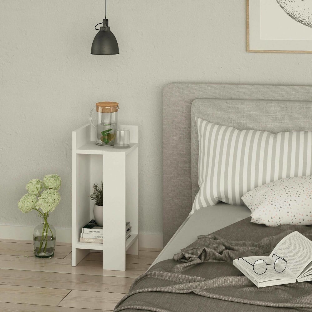 Table de chevet effet bois blanc 25x27 cm - Maisons du Monde