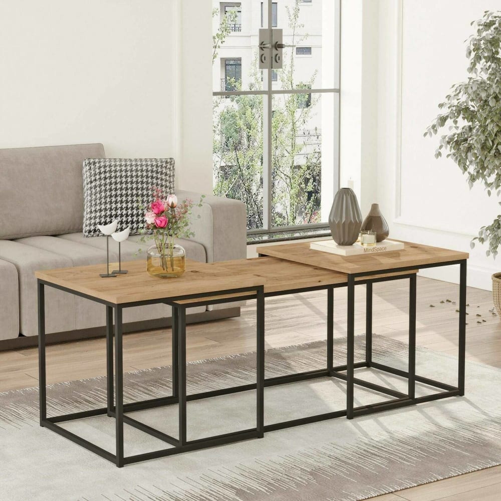Table basse en beige effet bois 190x50 cm - Maisons du Monde