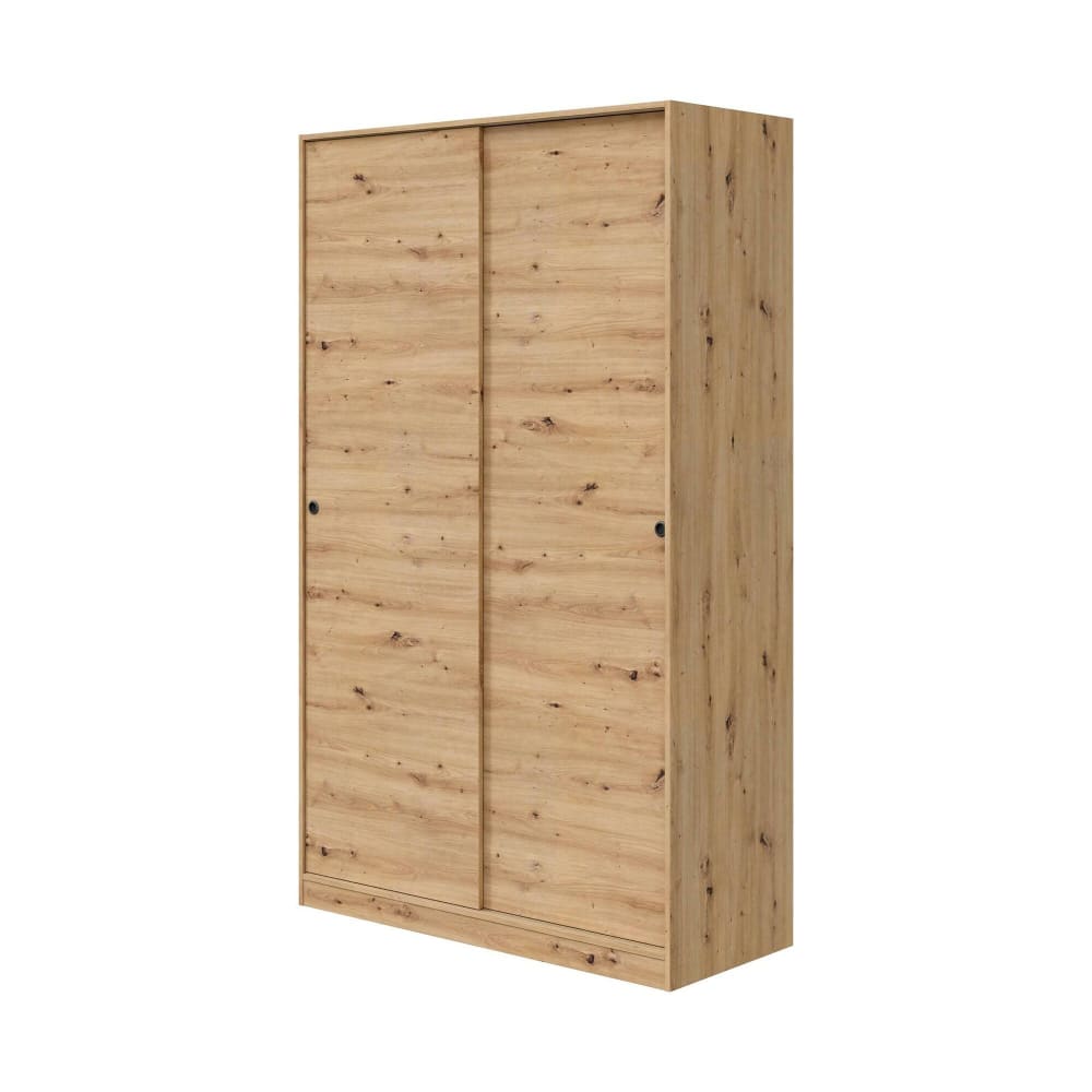 Dmora Zweitüriger Kleiderschrank mit geknoteter Eichenholzoptik style modern Braun