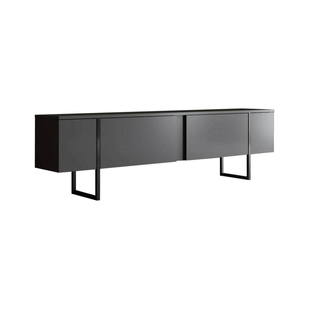 Meuble TV en bois mélaminé noir anthracite
