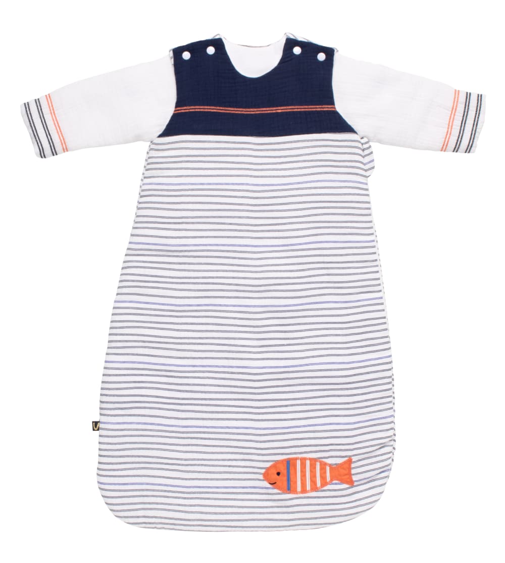 Gigoteuse bébé hiver à manches amovibles marinière