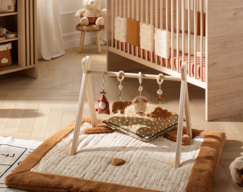 Grand tapis de jeu en double gaze de coton et sherpa - Maisons du Monde