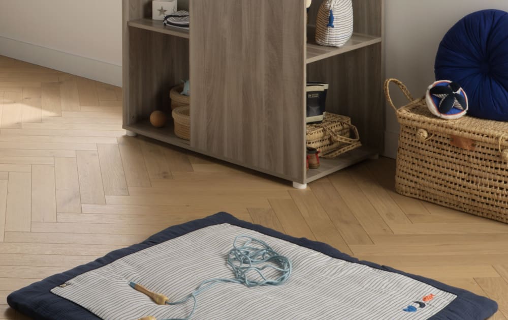 Grand tapis de jeu en double gaze de coton marinière - Maisons du Monde