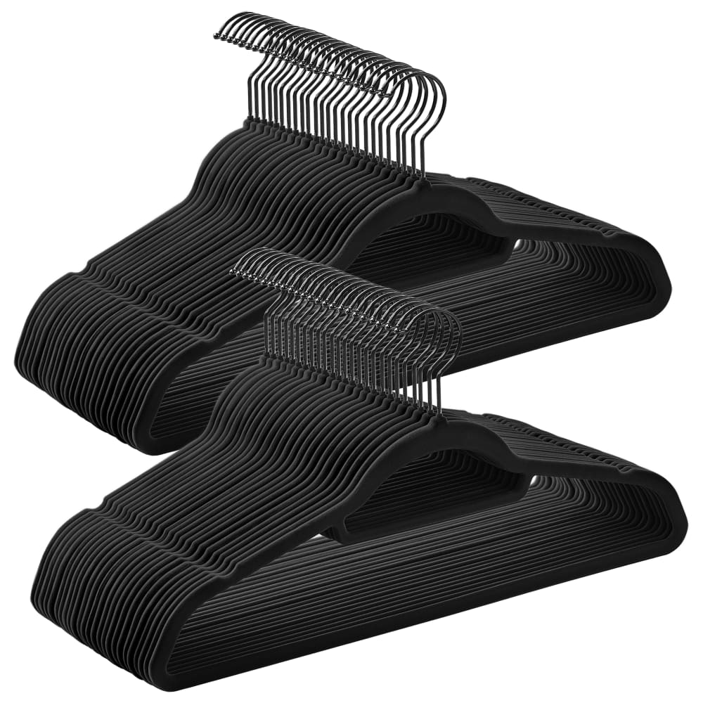 Cintres en velours antidérapants gain 5 kg 43.5 x 22.5 x 0.6 cm noir