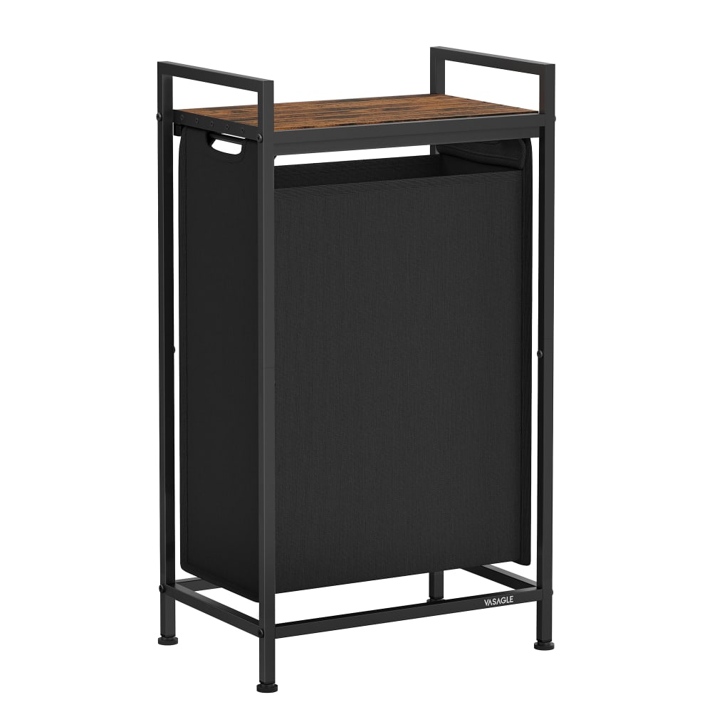 Panier à linge en tissu oxford 47 l 42 x 28 x 75 cm noir et marron — Beyit