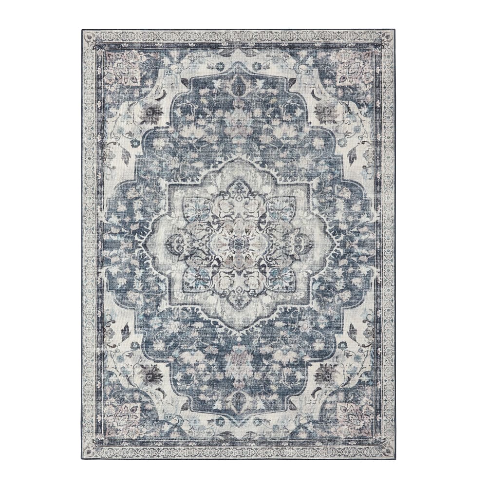 Tapis de salon design antidérapant lavable en machine gris - Maisons du Monde