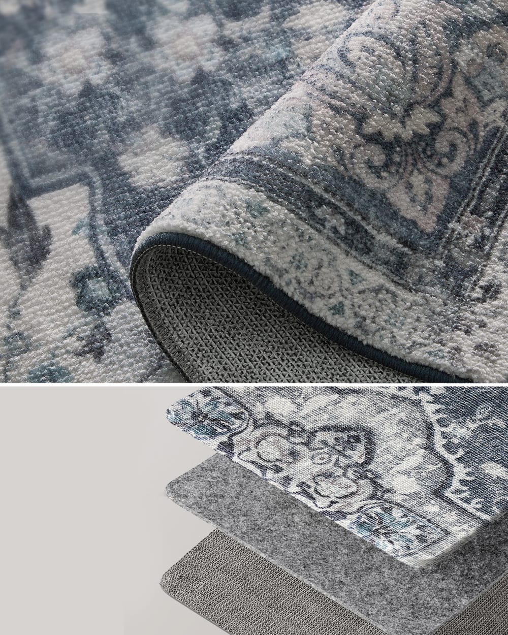 Tapis pour chambre 120 x 170 cm lavable en machine gris tourterelle — vue 4