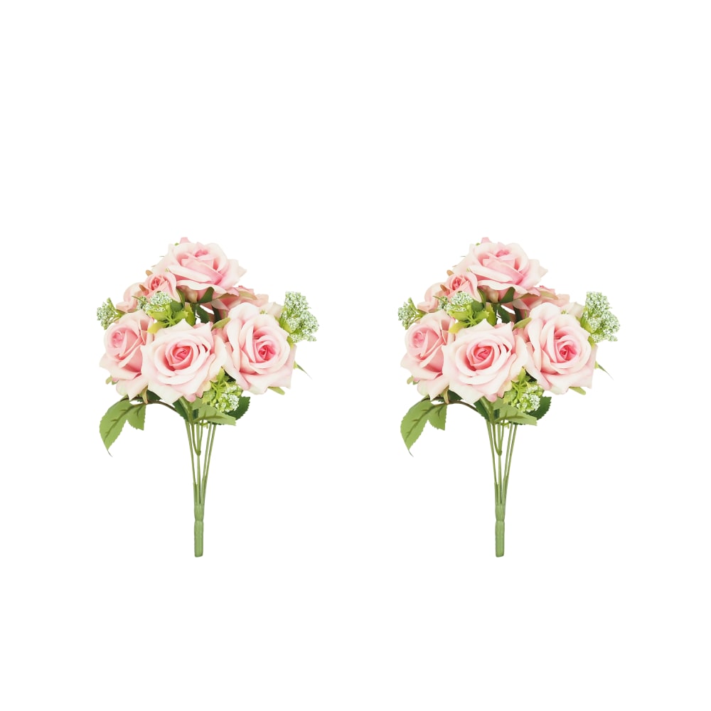 Bouquet artificiel de roses 32cm rose lot de 2 Bouquet artificiel de roses 32cm rose lot de 2