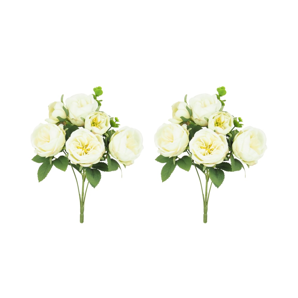 Bouquet artificiel de pivoines 32cm blanc lot de 2 Bouquet artificiel de pivoines 32cm blanc lot de 2
