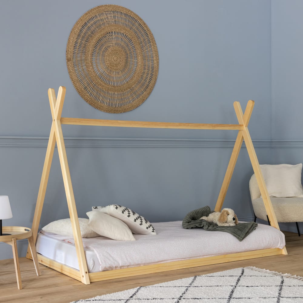 Happy Garden Tipi-Bett für Kinder 190x90cm style exotic BRAUN HOLZ Baby