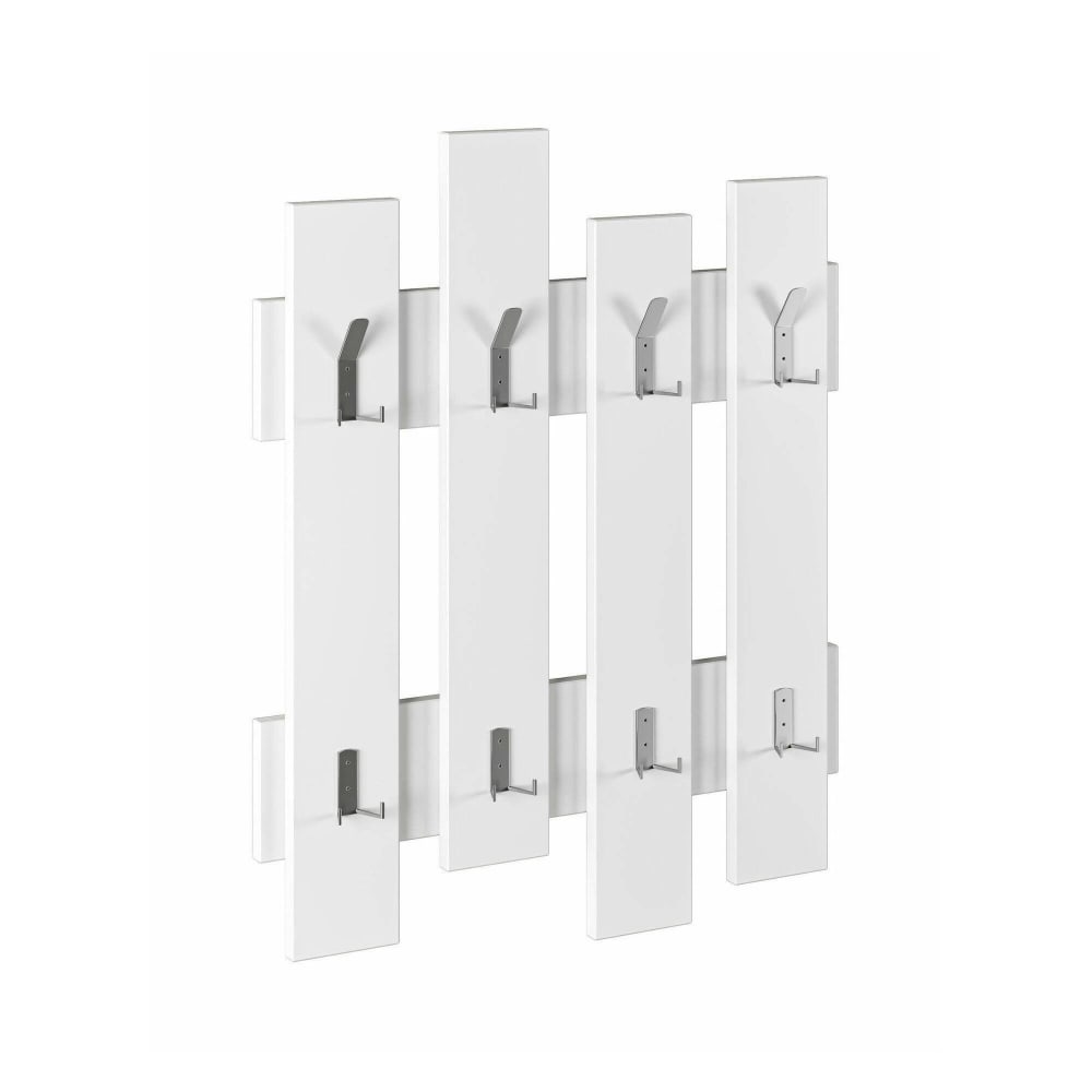 Porte-manteau effet bois blanc 64x4 cm