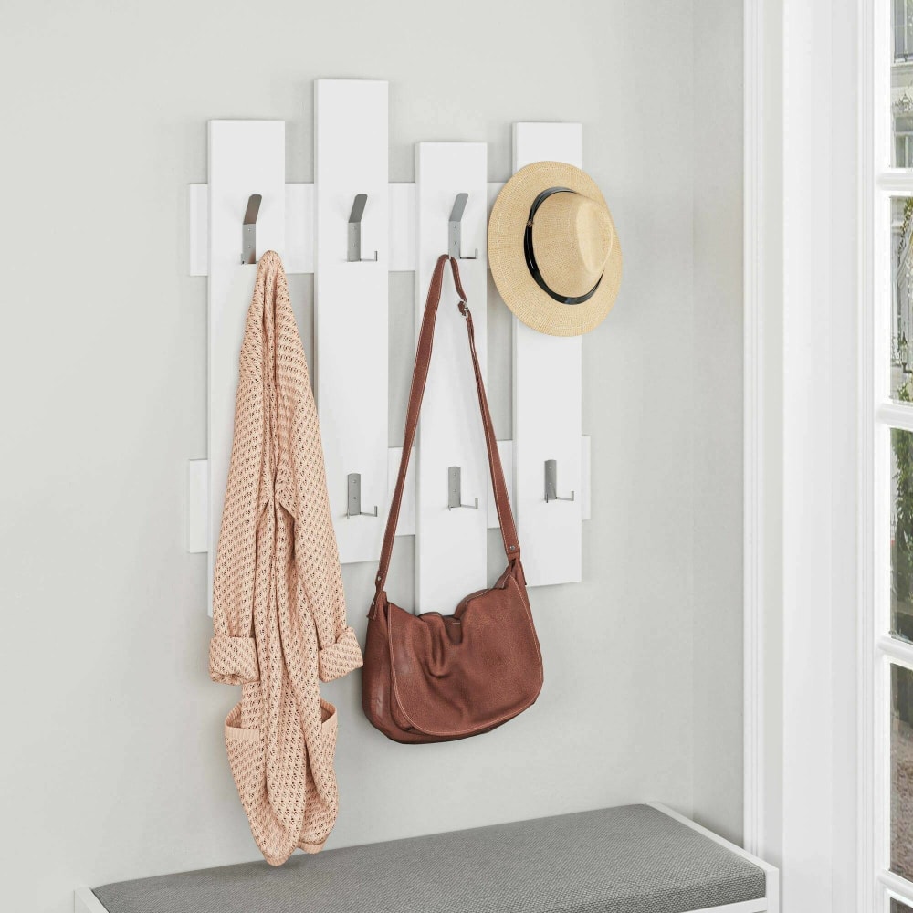 Porte-manteau effet bois blanc 64x4 cm - Maisons du Monde