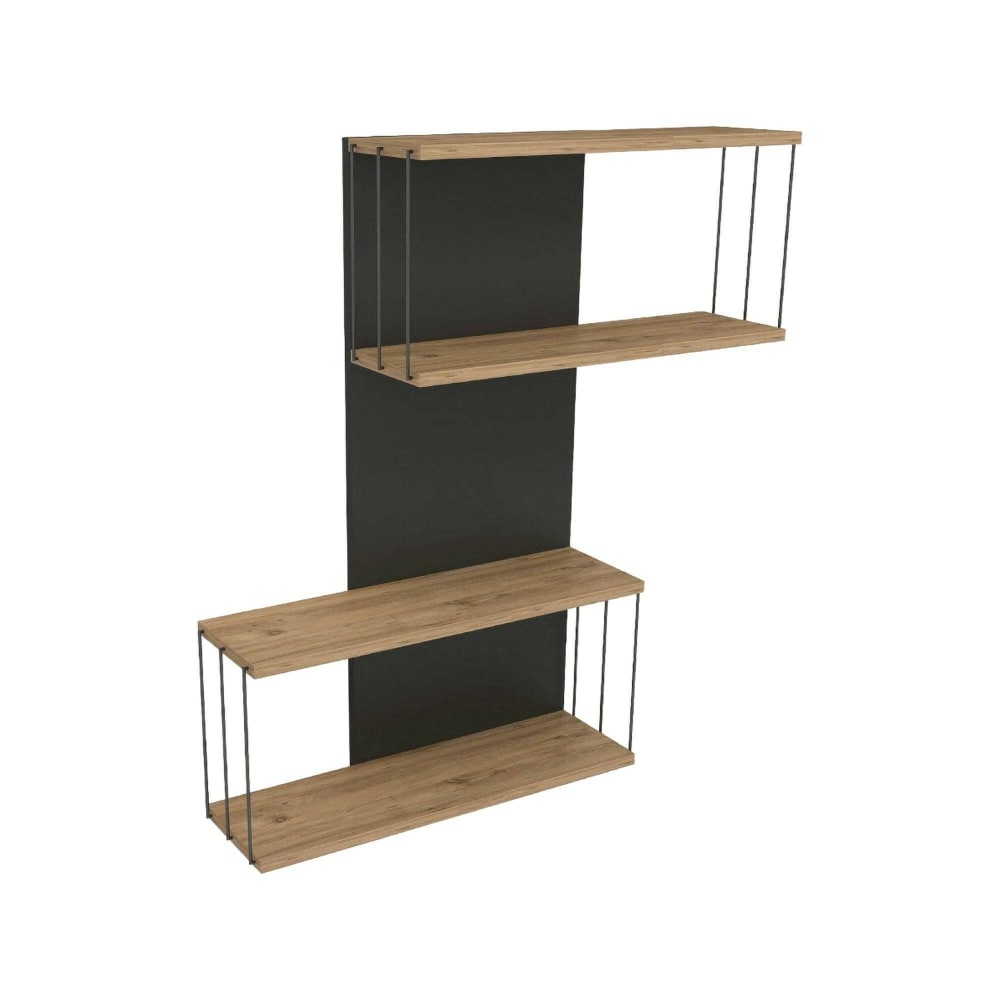 Etagère effet bois anthracite