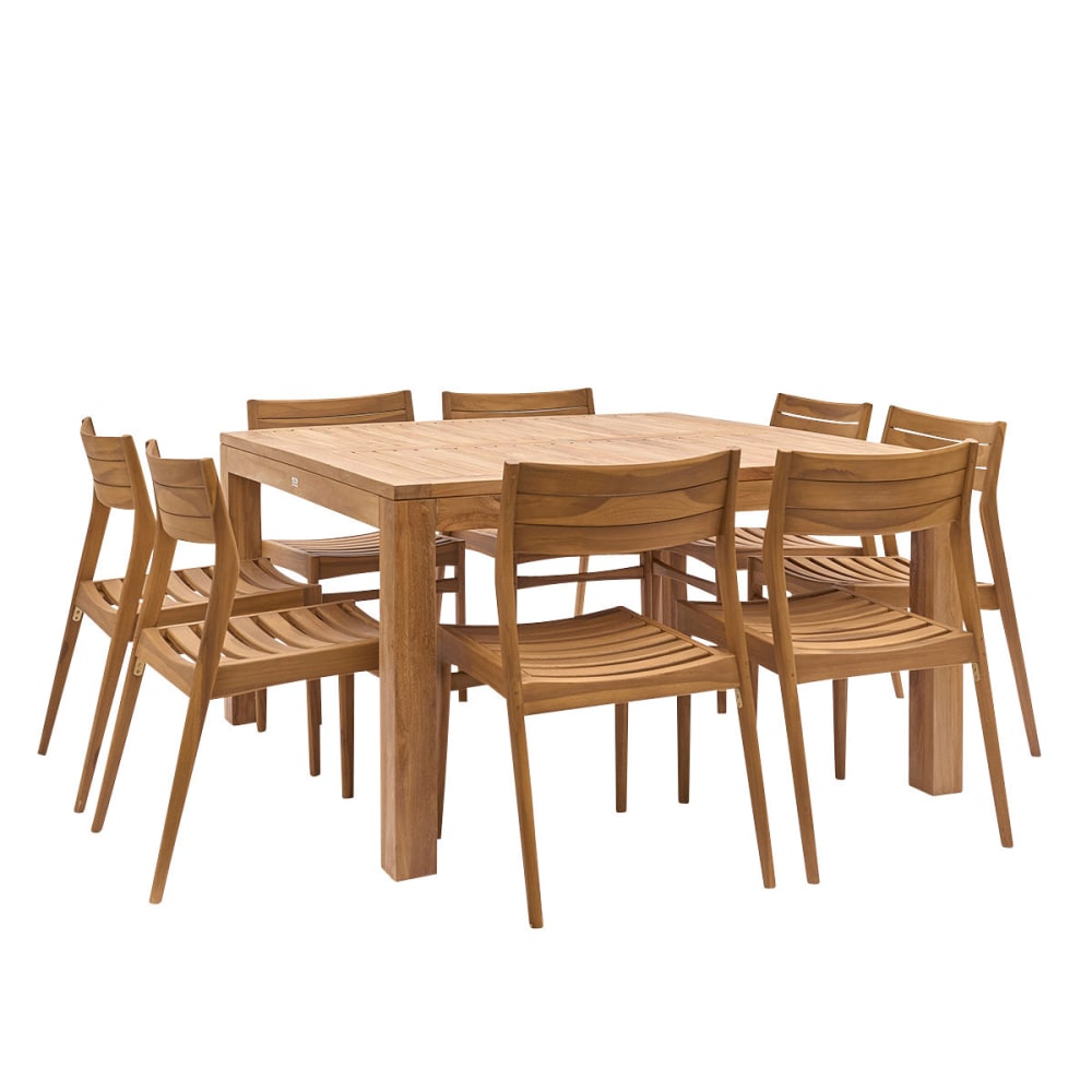 Salon de jardin en teck massif 8 personnes - Maisons du Monde
