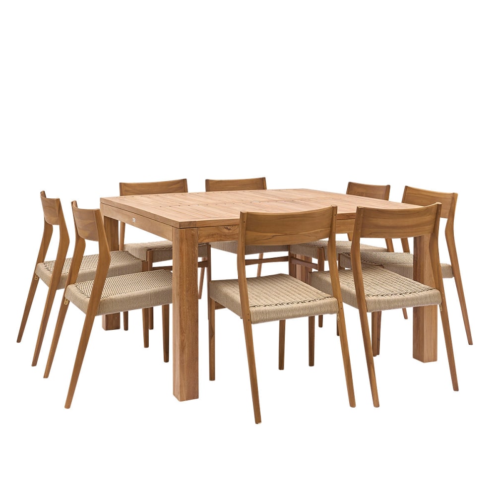 Salon de jardin en teck massif 8 personnes - Maisons du Monde