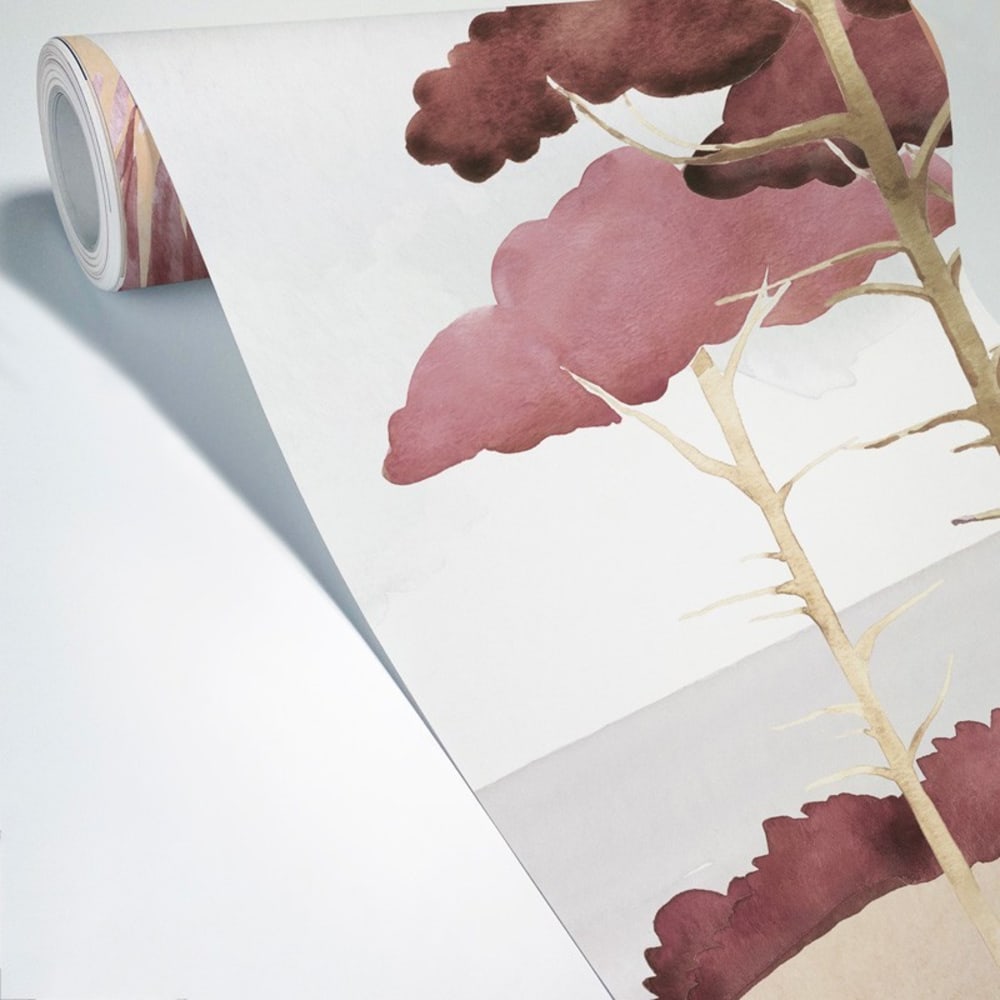 Papier peint panoramique - rouge - intissé - 7 lés : 336x270cm — vue 3
