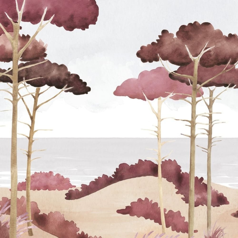 Papier peint panoramique - rouge - intissé - 7 lés : 336x270cm — vue 4