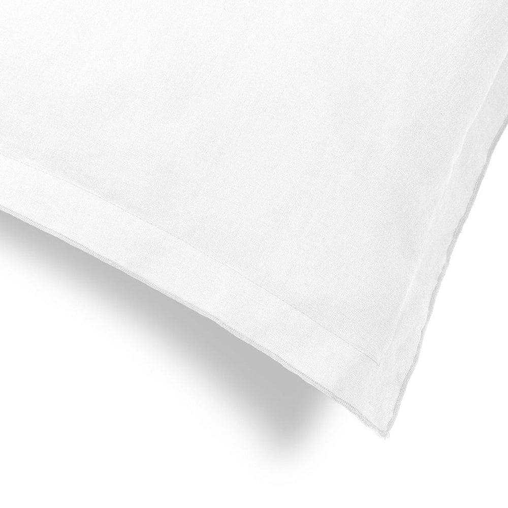 Taie d'oreiller (x2) lin lavé blanc 65x65