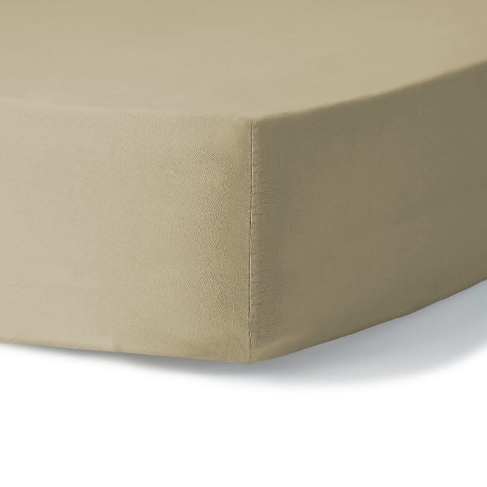 Drap housse coton lavé sable 180x200x30