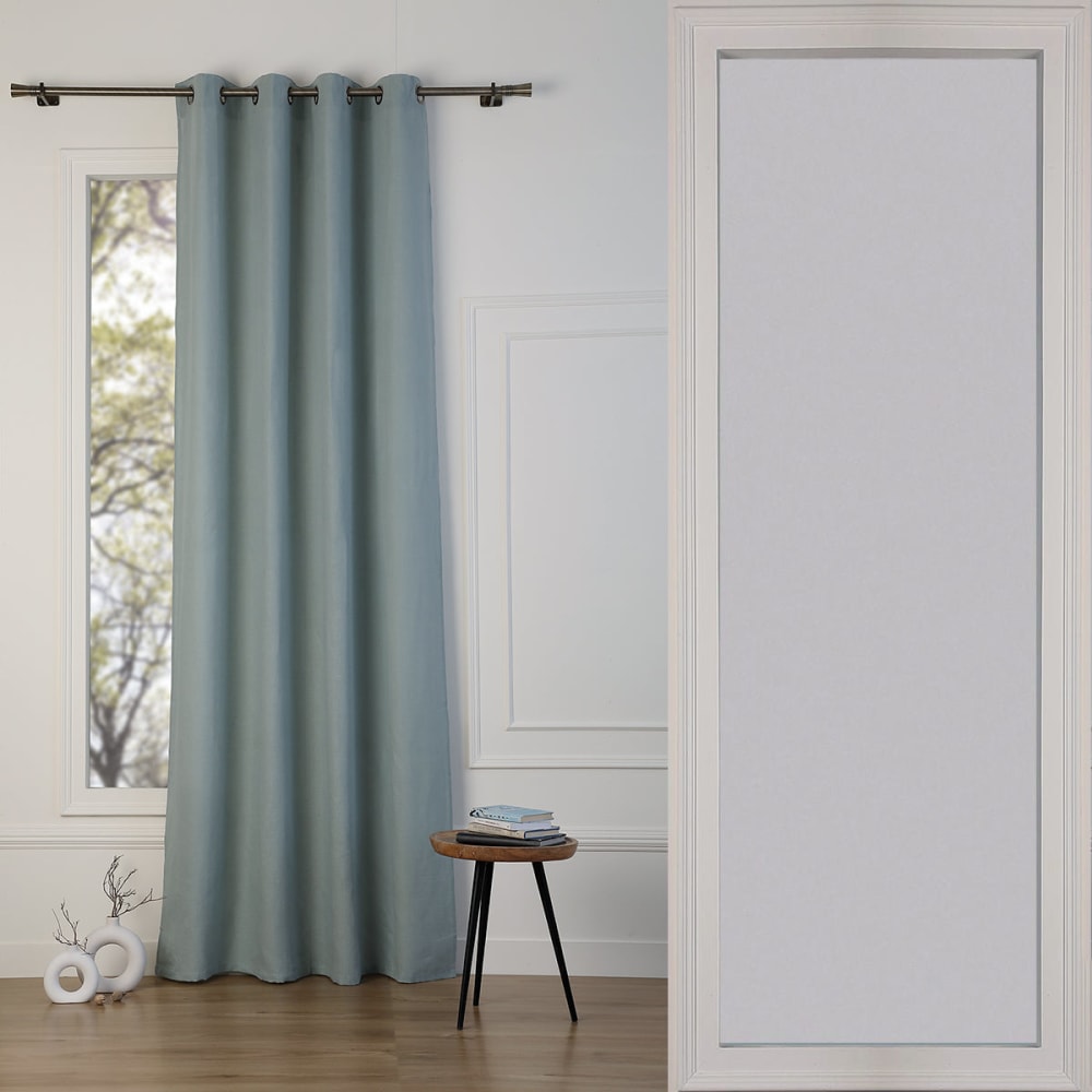 Febronie Ösenvorhang aus Baumwolle 140x260 style classic chic Grün Öko-Tex Zertifikat Baumwolle