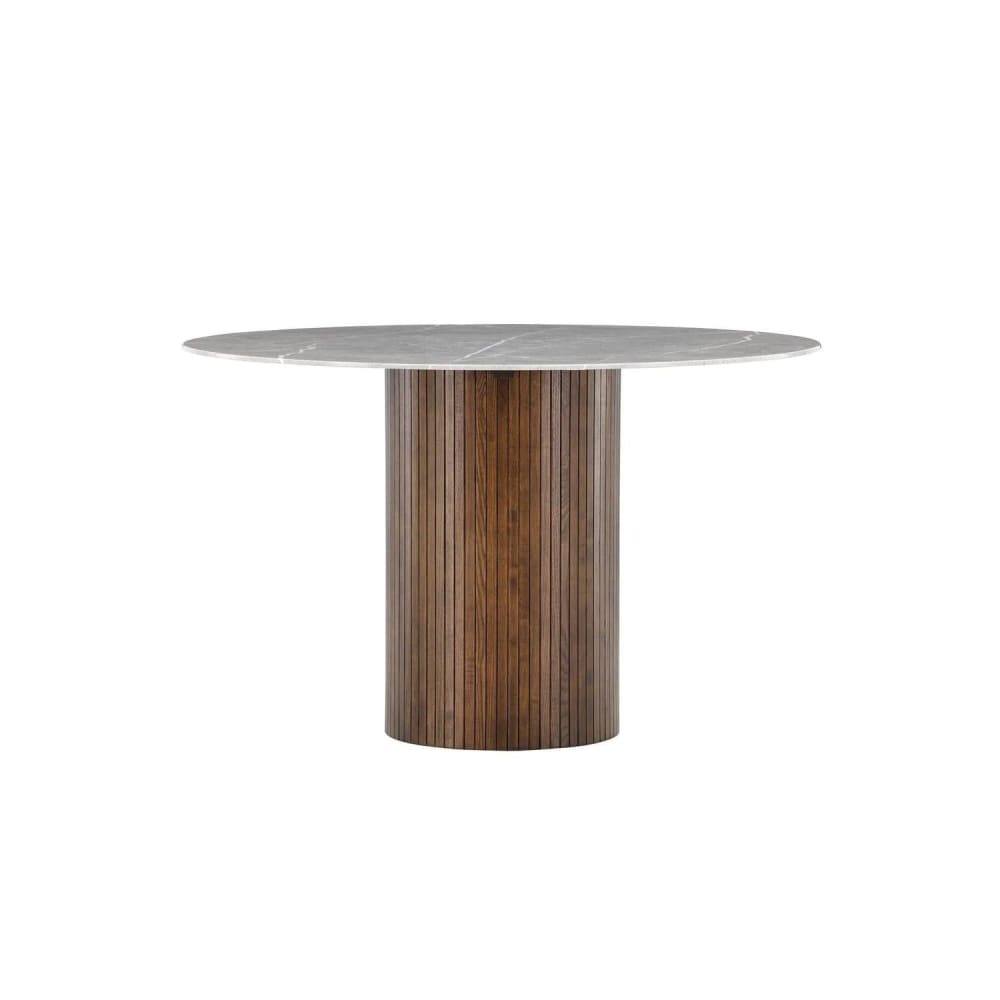 Vind Esstisch Austin Ø120cm in Marmor Optik, Mokka style modern Braun Holz
