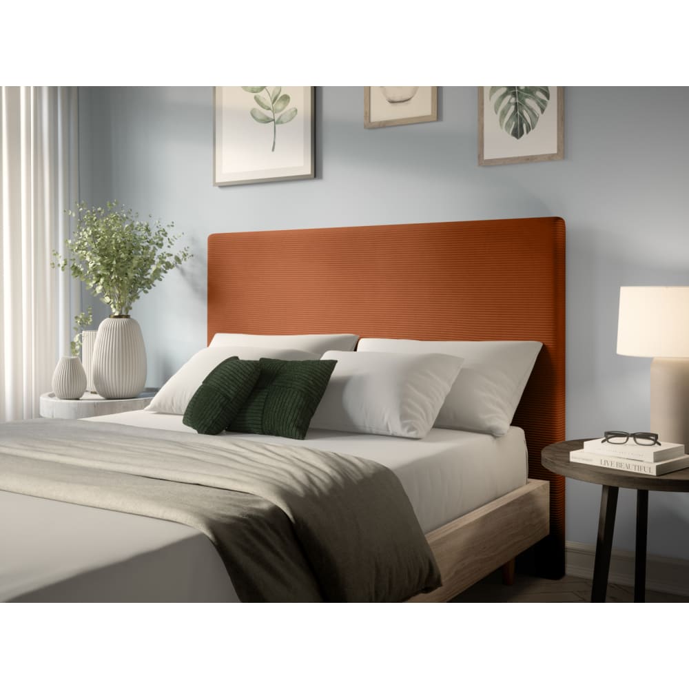 Tête de lit en velours côtelé 140cm - terracotta