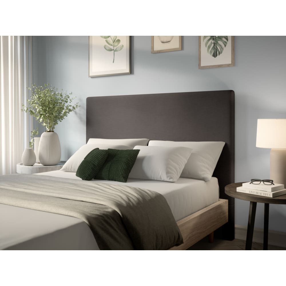 Tête de lit en velours côtelé - 160cm - gris