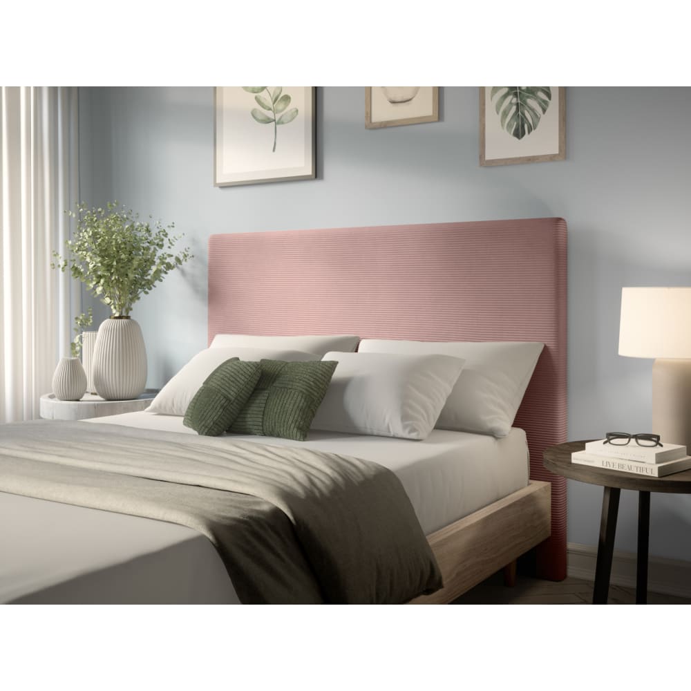 Tête de lit en velours côtelé - 140cm - rose - Maisons du Monde