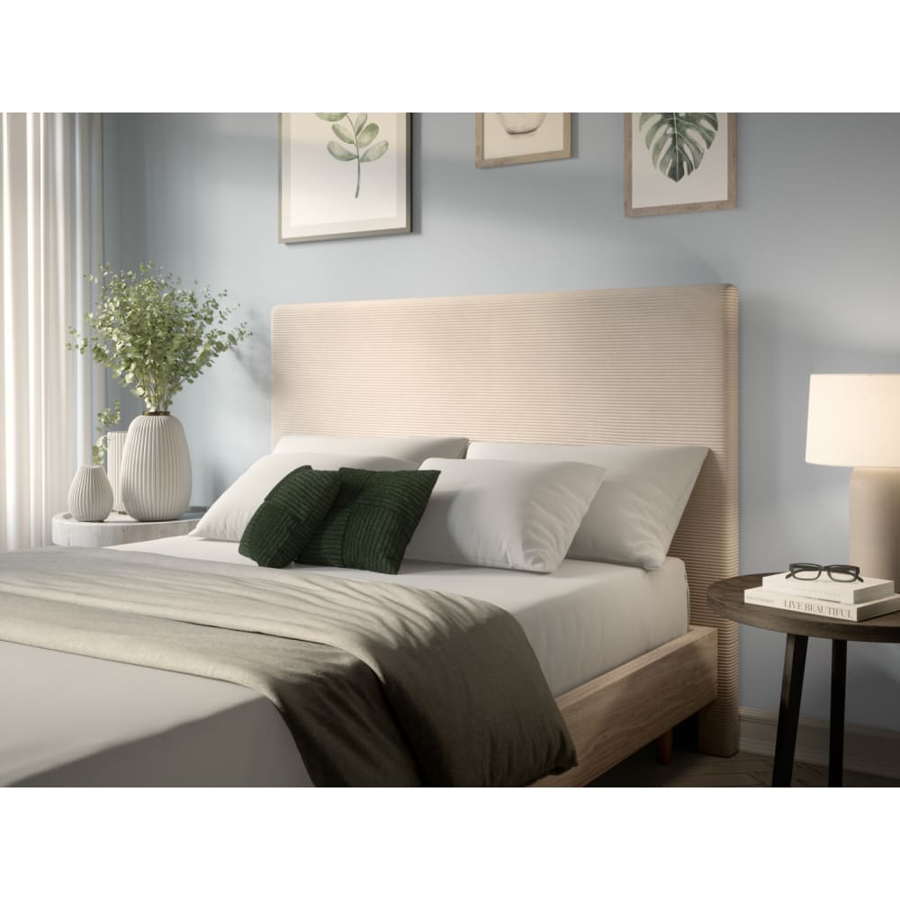 Tête de lit en velours côtelé - 140cm - beige