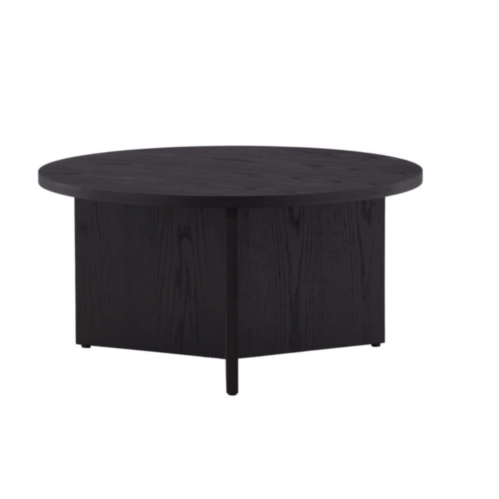 Vind Couchtisch Ø65cm, Schwarz style modern Schwarz Spanplatte