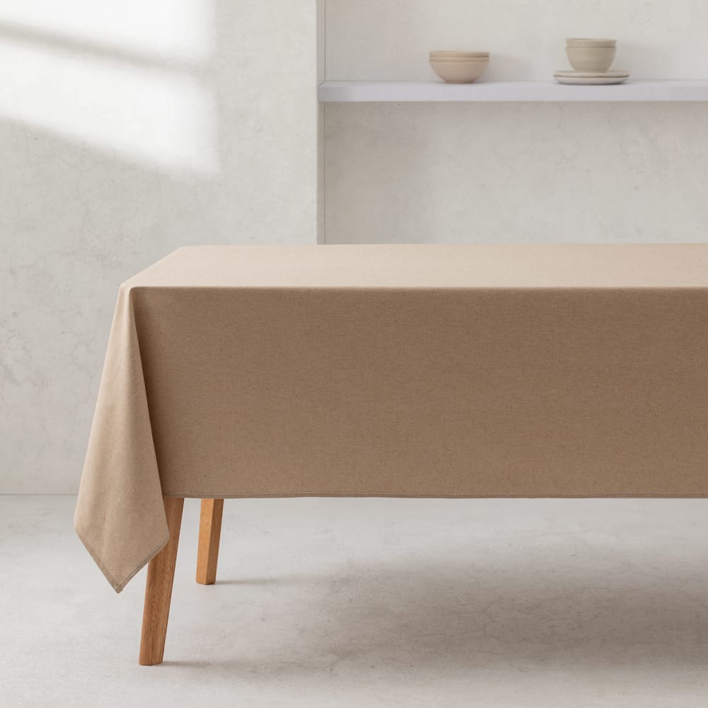 Tischdecke aus 100% Bio-Baumwolle, Beige 140x100cm - Maisons Du