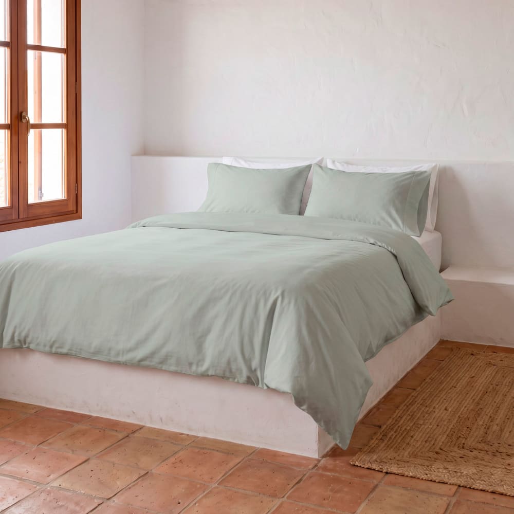 Gamusi Bettbezug-Set aus 100% Baumwolle, 2-Teilig 150x220cm Hellblau style modern - Baumwolle