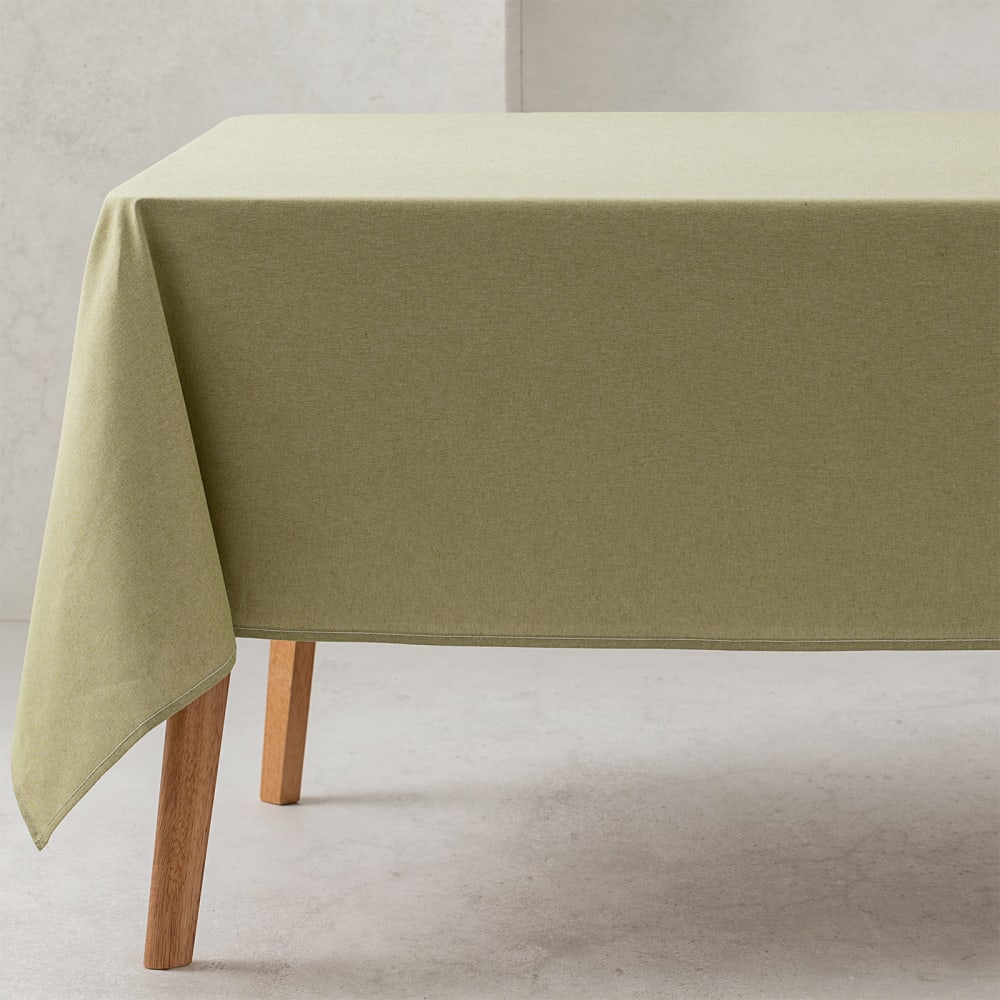 Nappe en 100% coton bio uni vert 140x300 cm