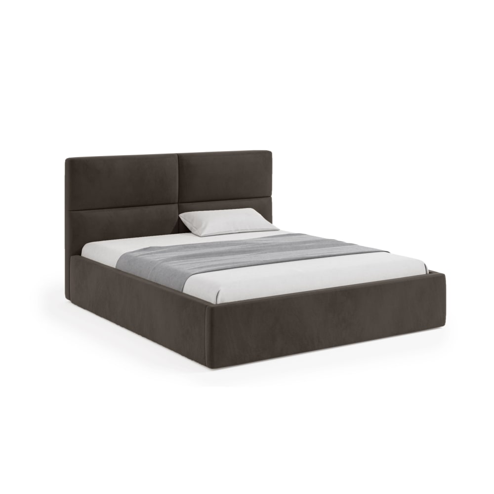 Lit en velours 120x200 - marron