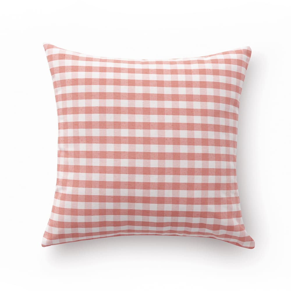 Lot 2 housse de coussin en coton à carreaux saumon 45x45 cm — vue 4