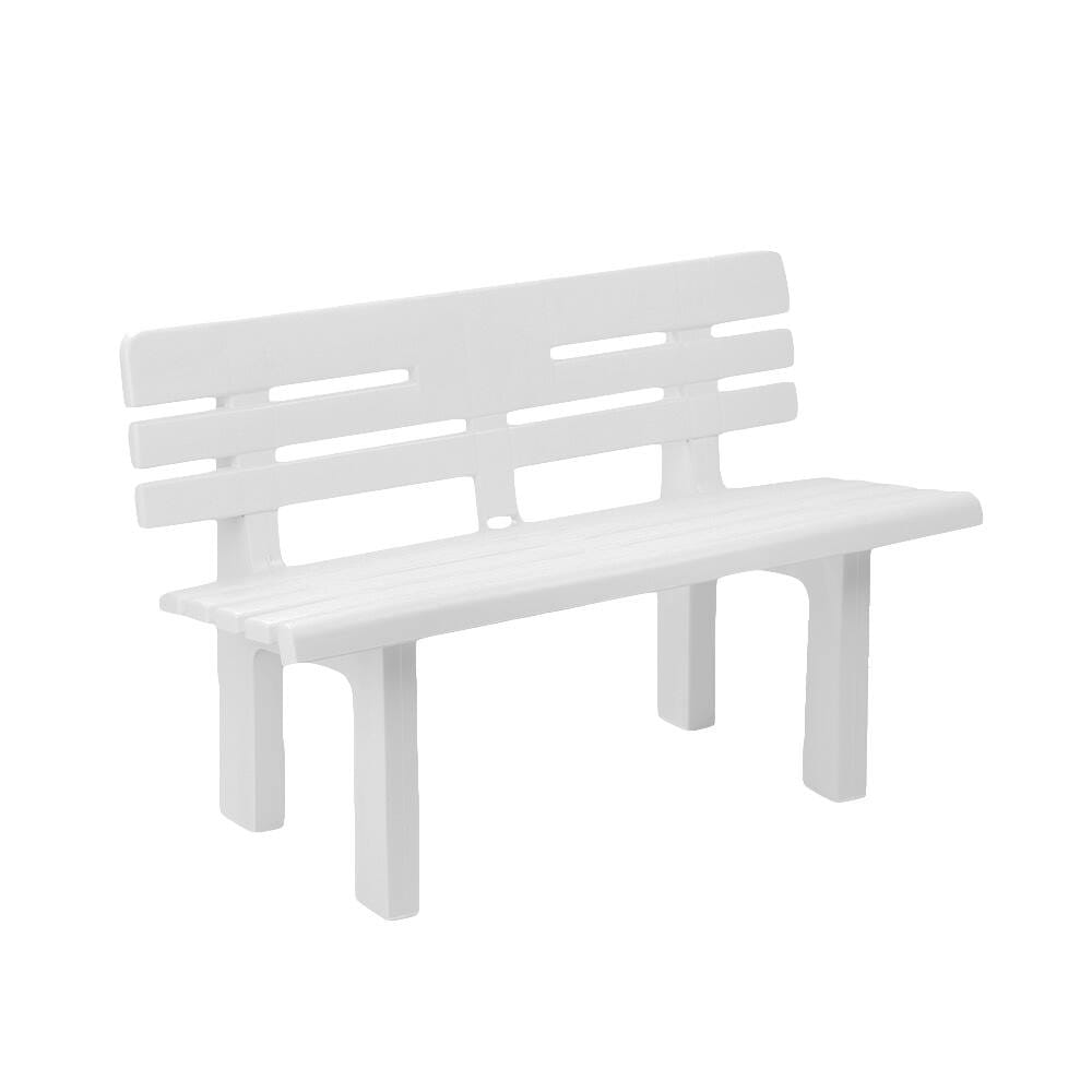 Banc d'extérieur blanc 110x52h71 cm