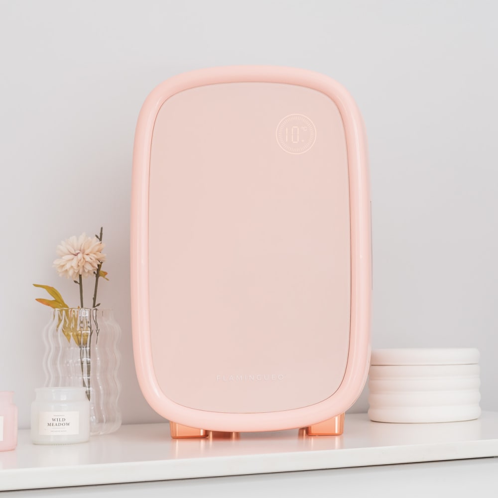 Mini Frigo Cosmétique avec Lumière Intérieure 12L Rose