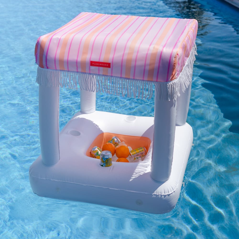 Bouée Bar Flottant Piscine Rayures PVC Rose - Maisons du Monde