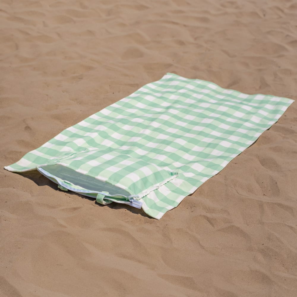 Sac de Plage Avec Serviette Vichy Coton Vert - Maisons du Monde