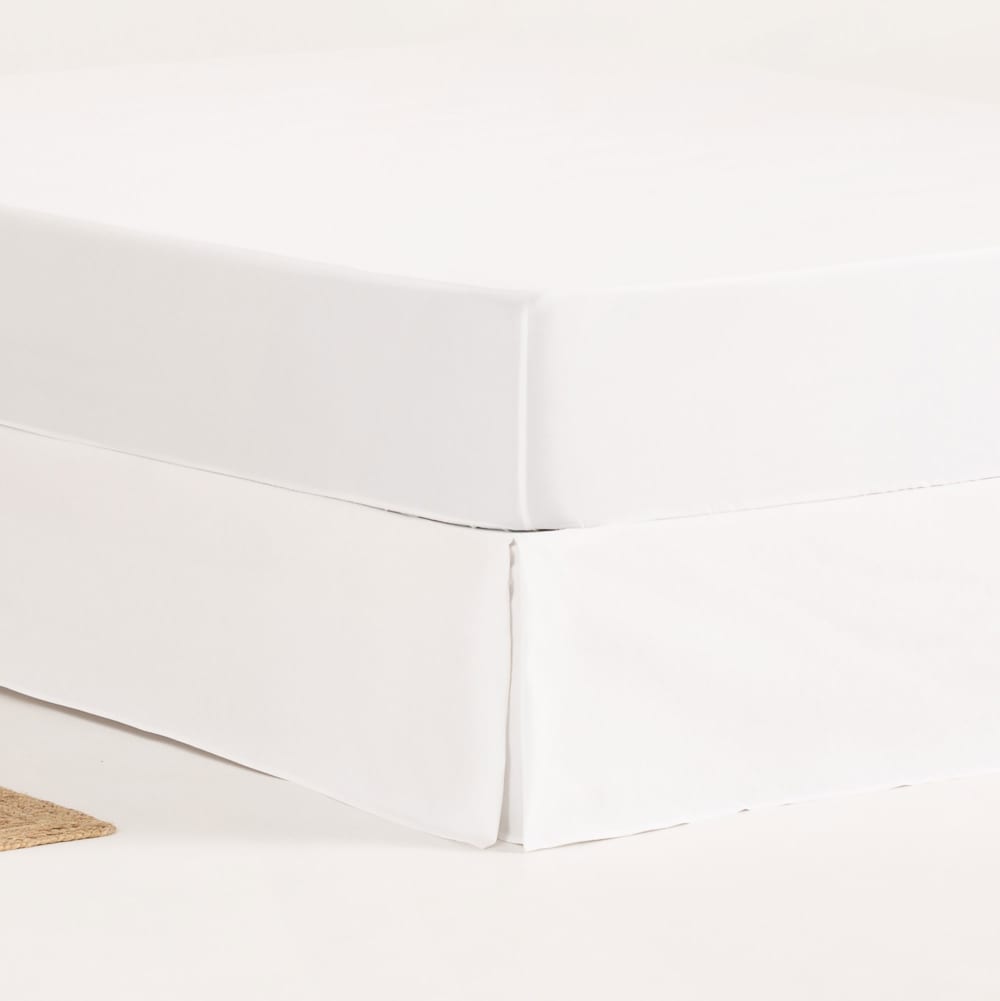 Bettrahmenbezug aus Baumwolle Höhe 30cm, 160x200cm, Weiß -