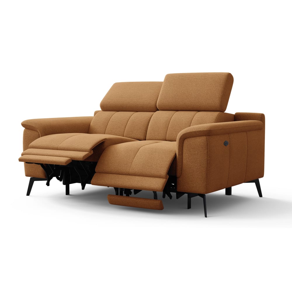 Canapé 2 places avec 2 fonctions de relaxation, orange