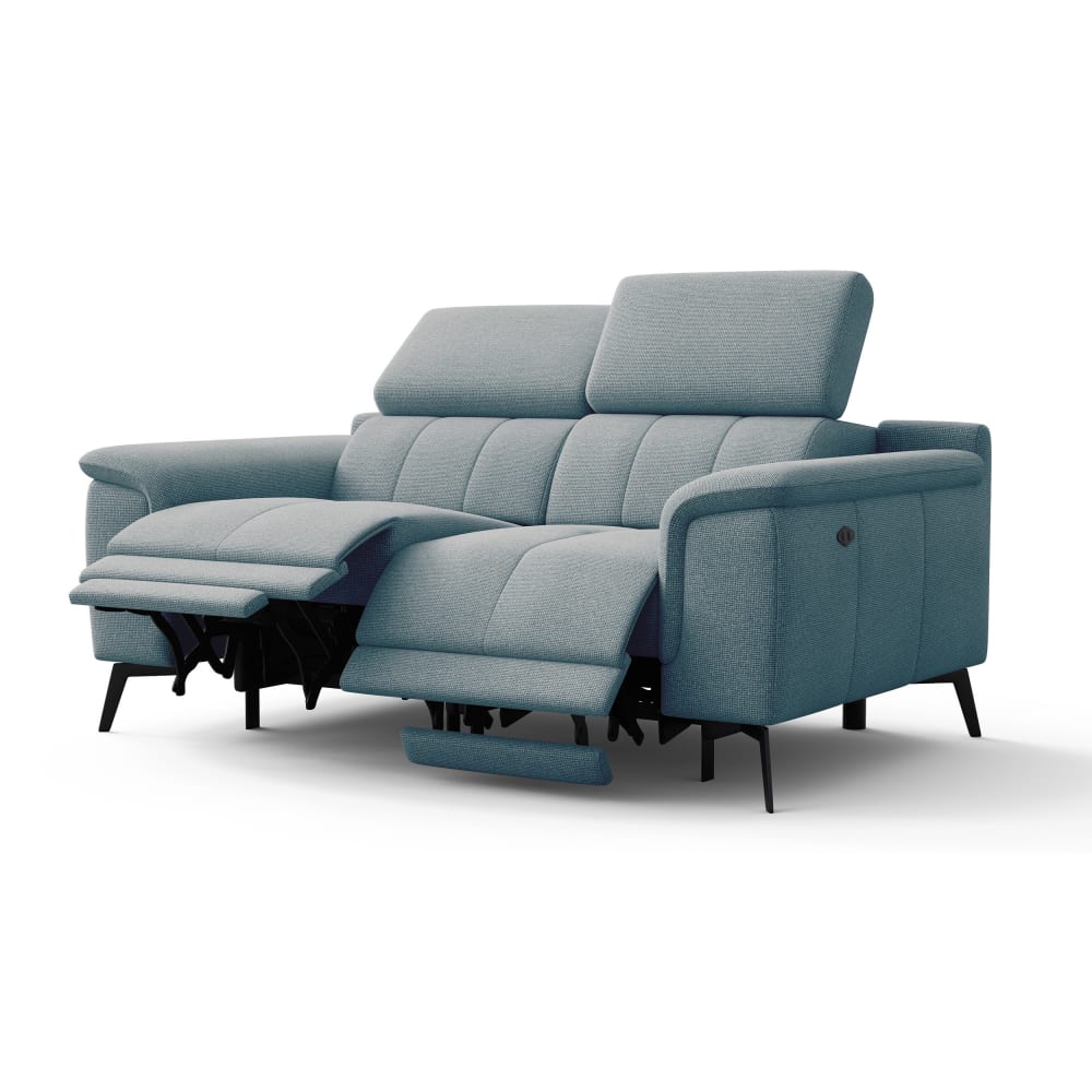 Canapé 2 places avec 2 fonctions de relaxation, bleu