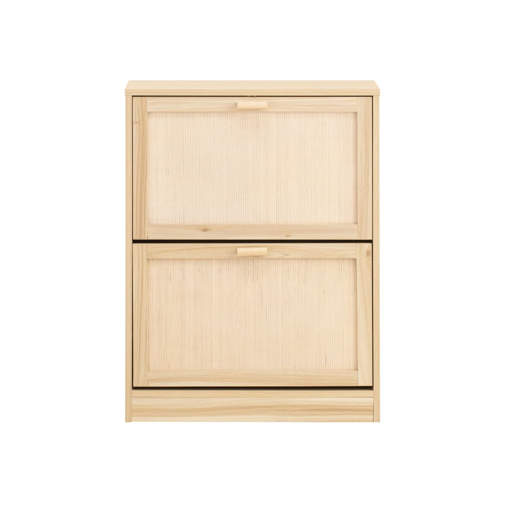 Schuhschrank Mit 2 Klappen Aus MDF Natur