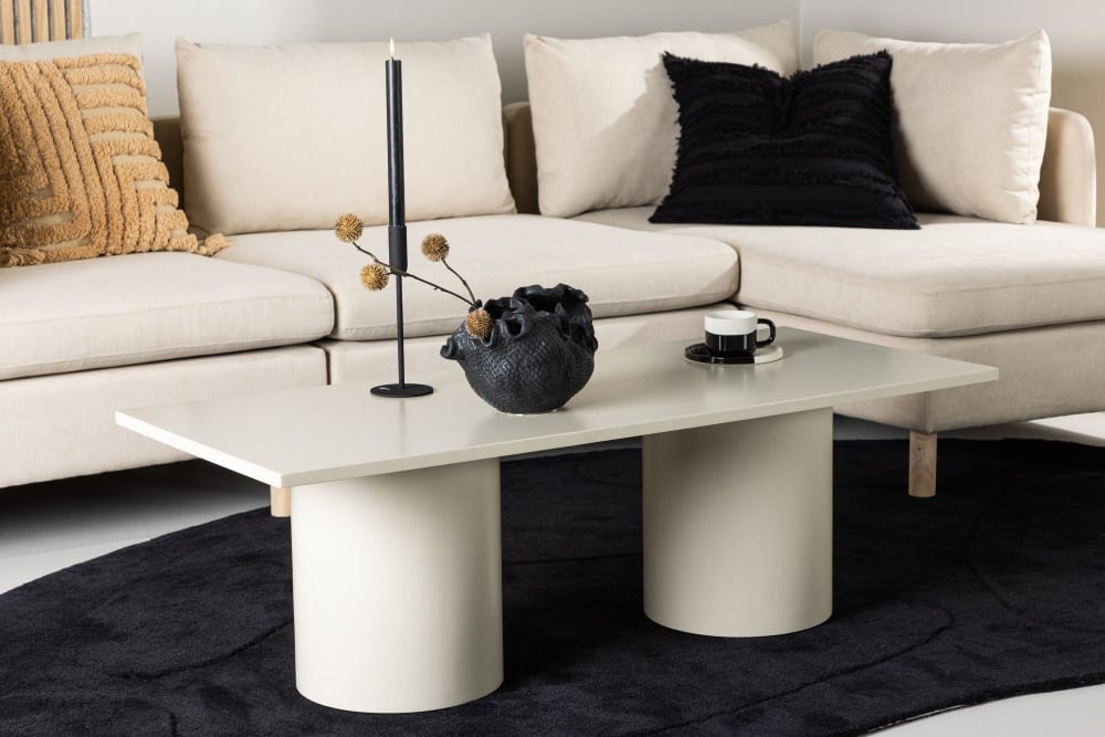 Table basse en bois 120x50cm - beige - Maisons du Monde