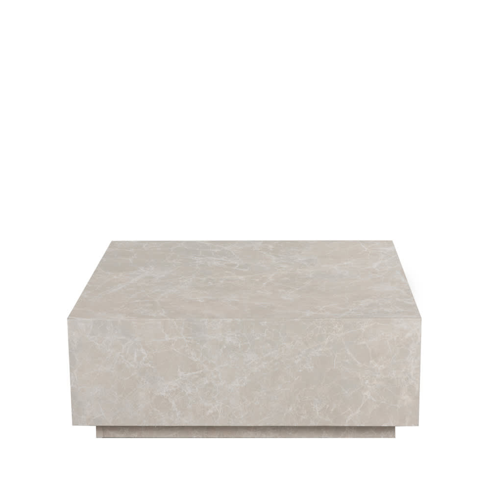 Table basse carrée effet marbre 90x90cm - Grège