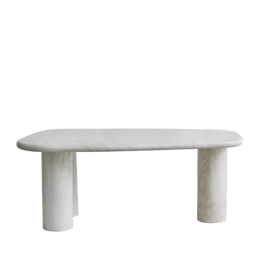 Table à manger 6 places en effet travertin - Beige